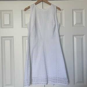 Milly White Eyelet Shift Mini Dress